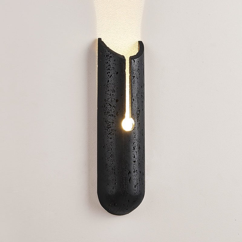 Vulca Split Stone Wall Light, Hardwired Wall Sconce, Metal, Dia 10cm x H 35cm