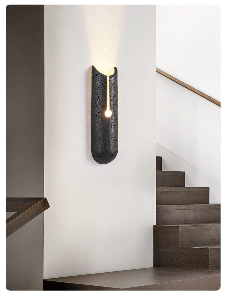 Vulca Split Stone Wall Light, Hardwired Wall Sconce, detail 7