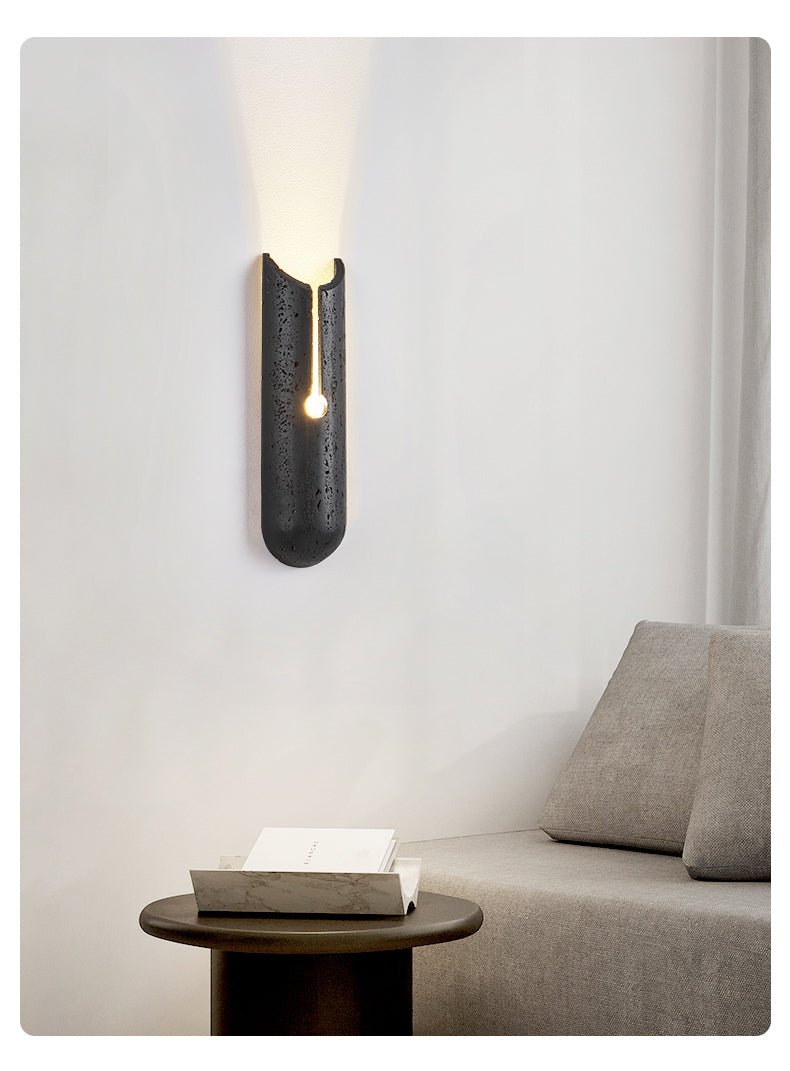 Vulca Split Stone Wall Light, Hardwired Wall Sconce, detail 8