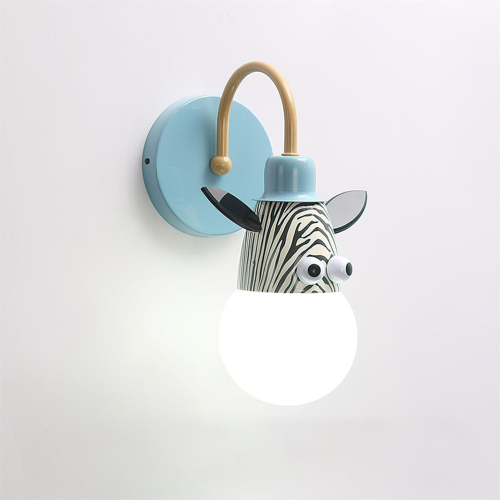 Cartoon Animal Kids Wall Light, Bedroom Wall Sconce, Iron, Model A: Dia 12cm x H 27cm