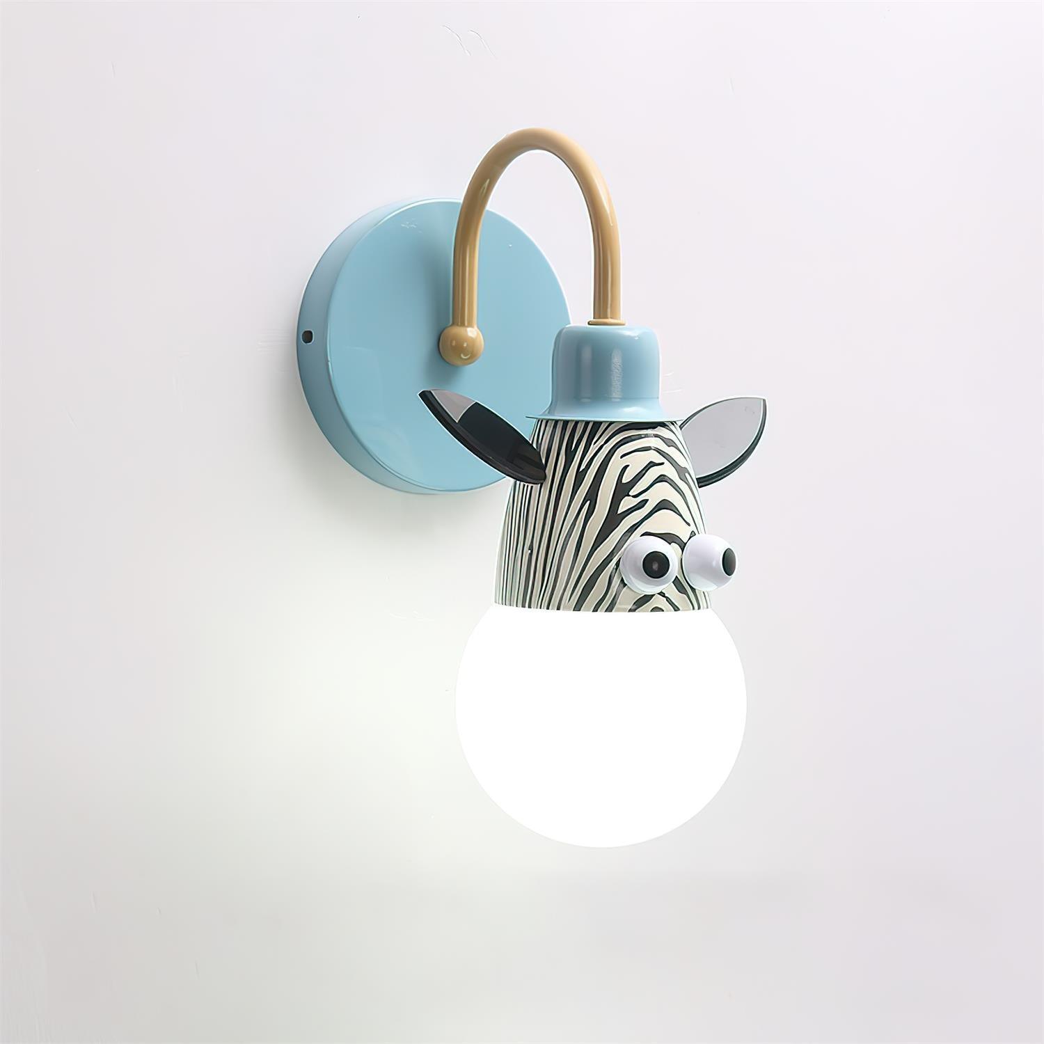 Cartoon Animal Kids Wall Light, Bedroom Wall Sconce, Iron, Model A: Dia 12cm x H 27cm