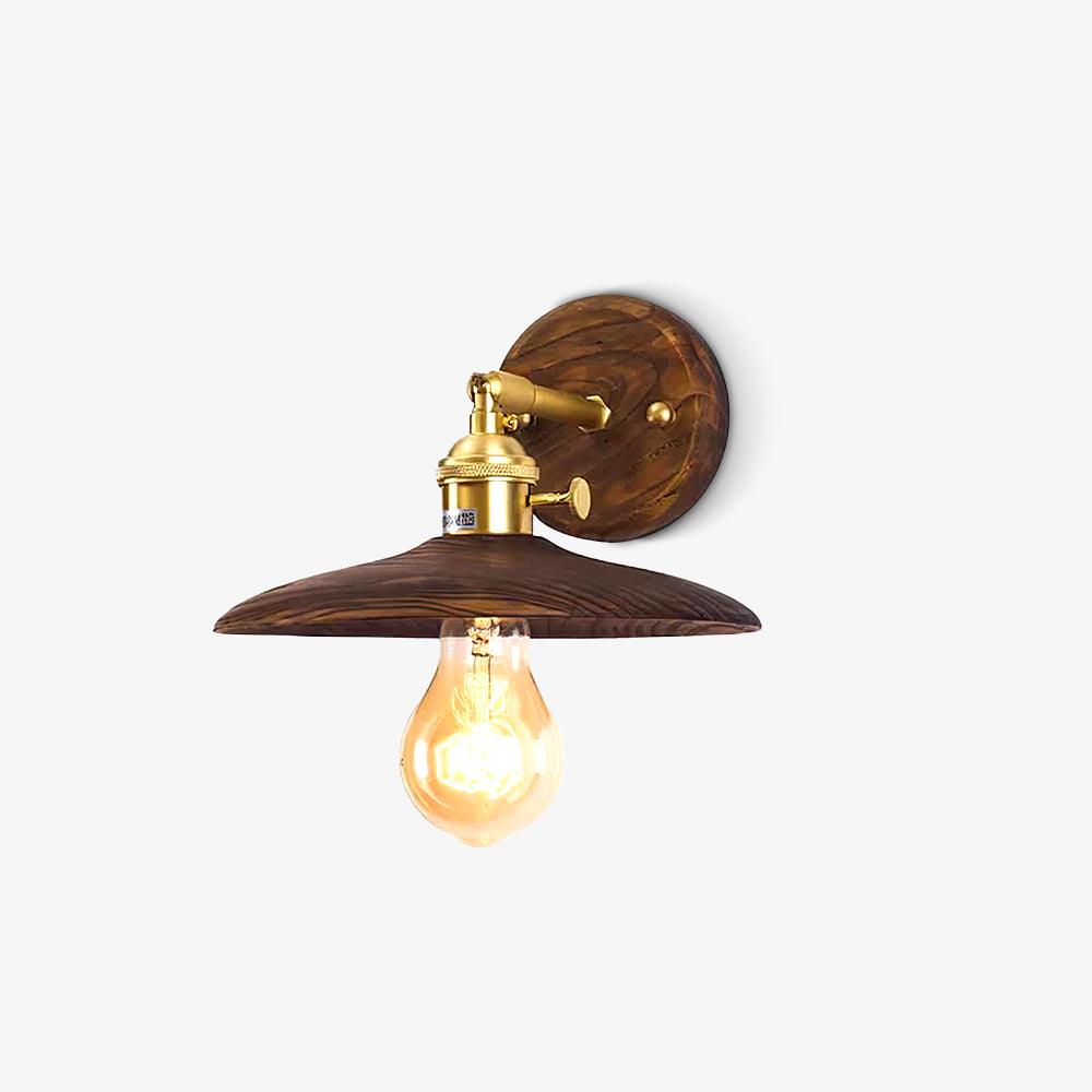 Walnut Flared Wall Light, Hardwired Wall Sconce, detail 2