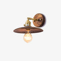 Walnut Flared Wall Light, Hardwired Wall Sconce, Dia 20cm x H 19cm