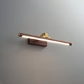 Walnut Color Linear LED Wall Light - Dia 40cm x H 8.5cm Metal, Hardwired Wall Sconce