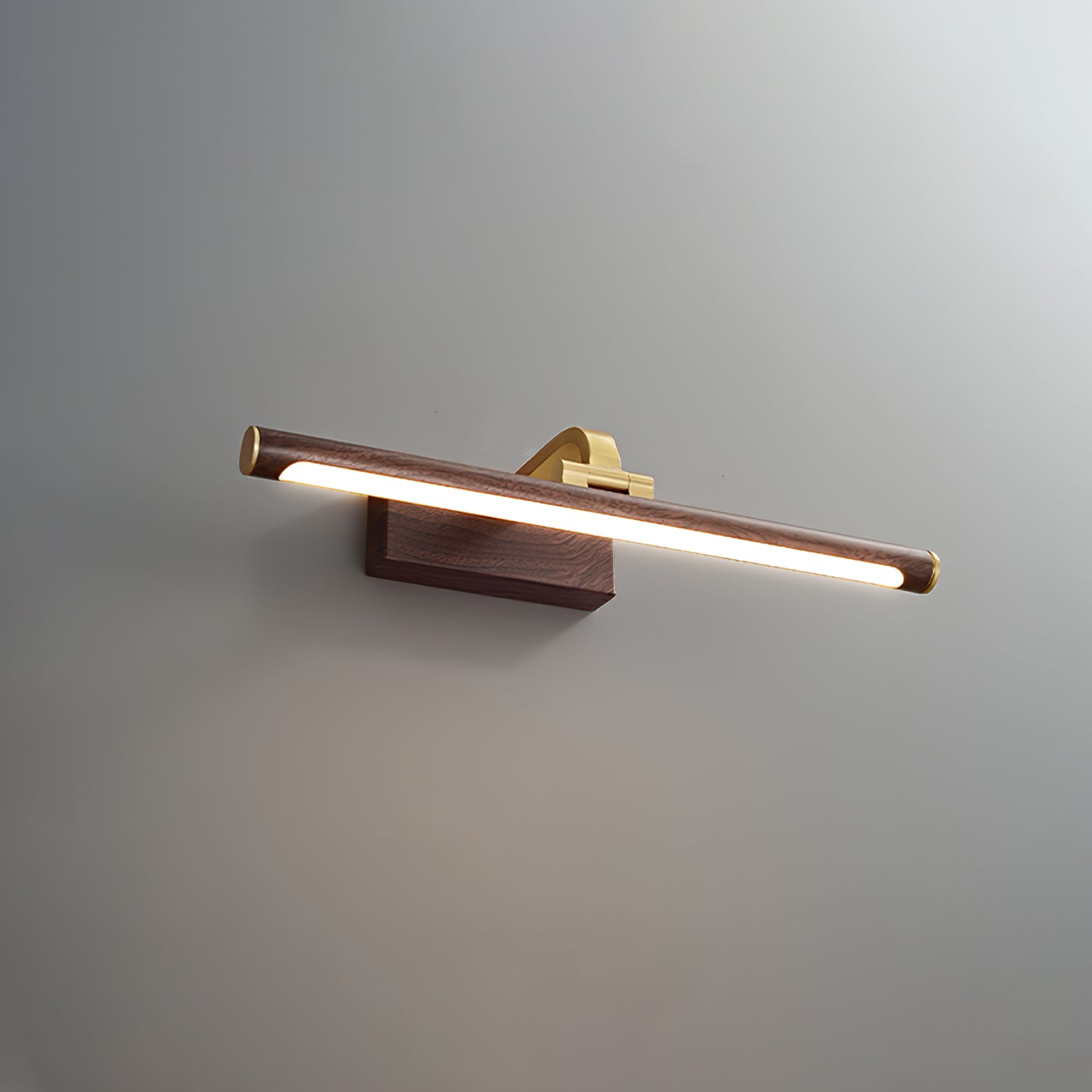 Walnut Color Linear LED Wall Light - Wall Lamp, Hardwired Wall Sconce, detail 15