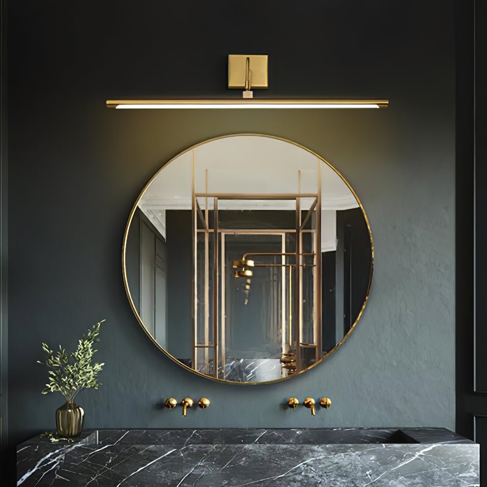 Walnut Color Linear LED Wall Light - Dia 40cm x H 8.5cm Metal, Hardwired Wall Sconce, detail 7
