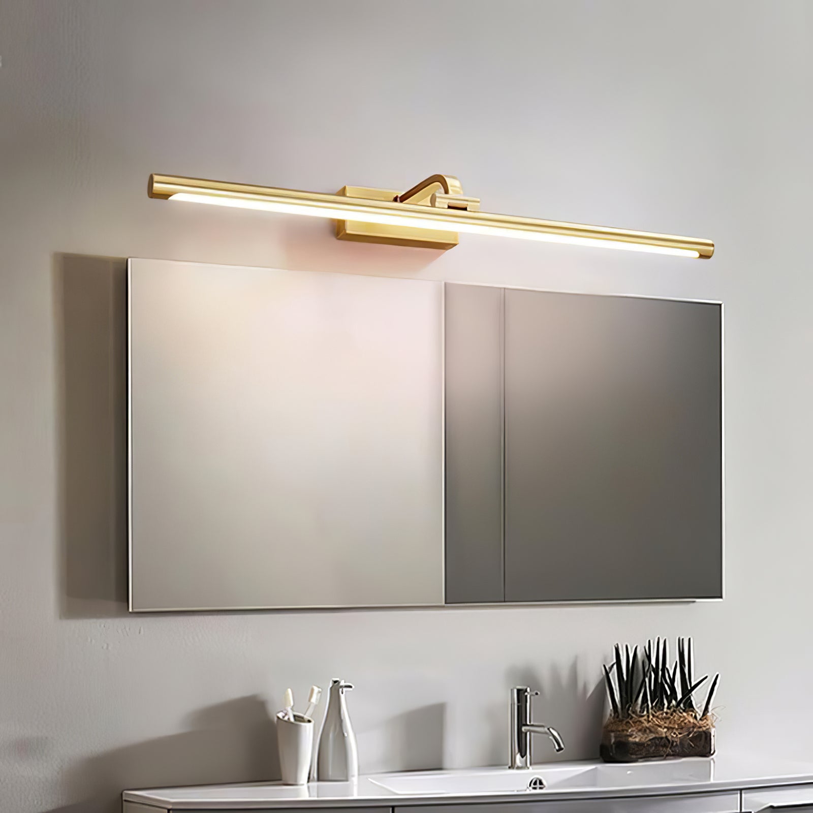 Walnut Color Linear LED Wall Light - Wall Lamp, Hardwired Wall Sconce, detail 12
