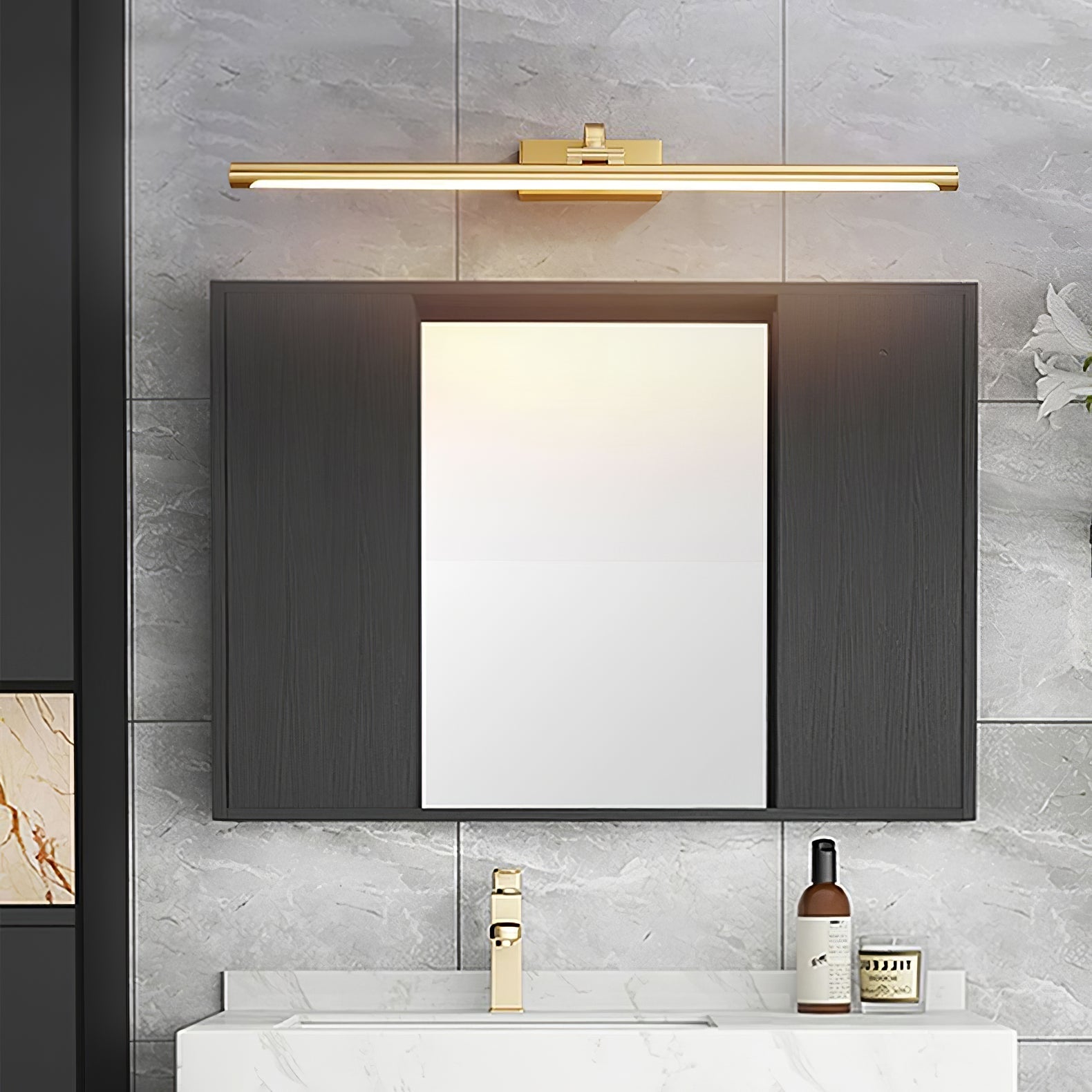 Walnut Color Linear LED Wall Light - Wall Lamp, Hardwired Wall Sconce, detail 9