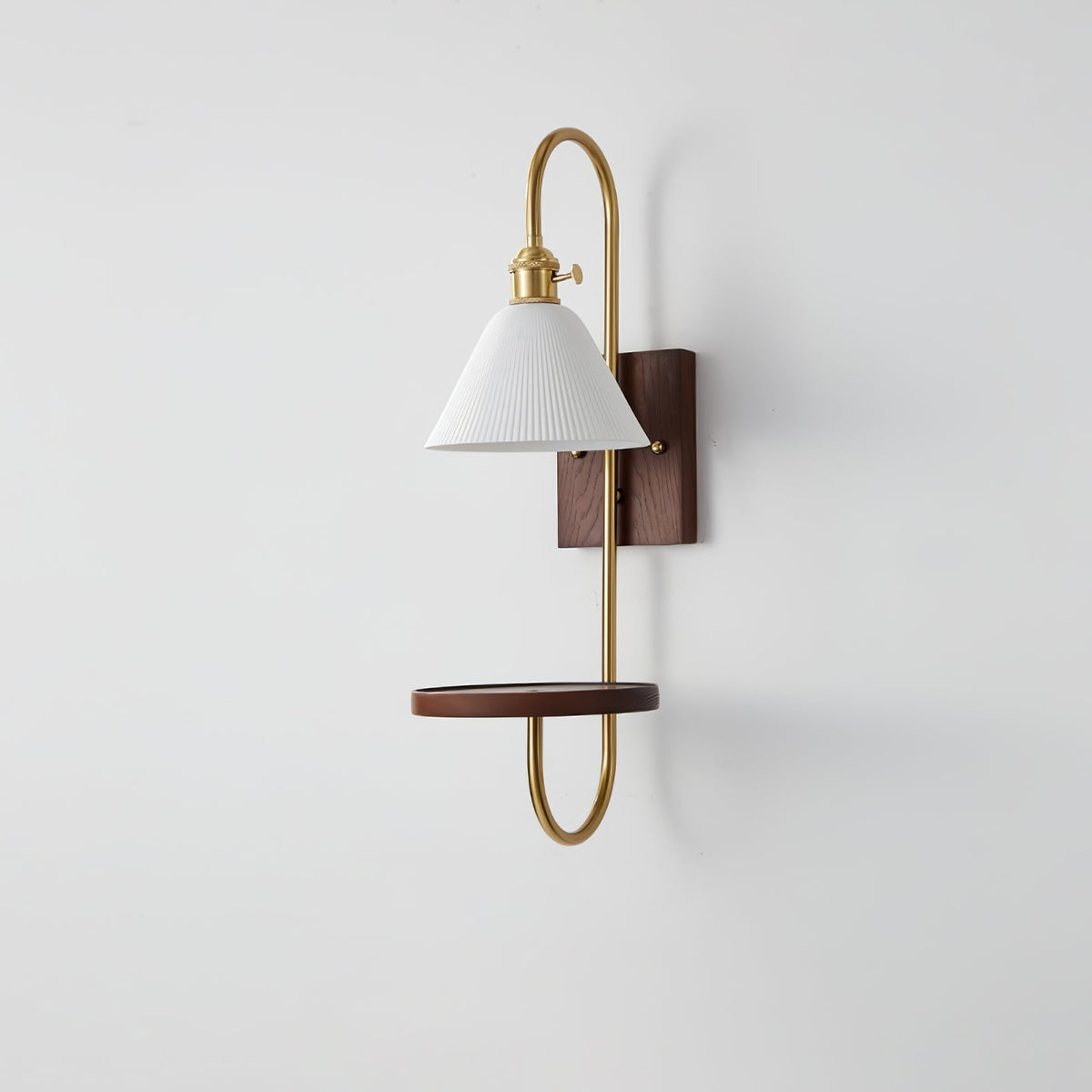Walnut Shelf Wall Light, Hardwired Wall Sconce, detail 18