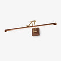 Walnut Color Linear Adjustable Wall Light, Hardwired Wall Sconce, Metal, Dia 40cm x H 10cm