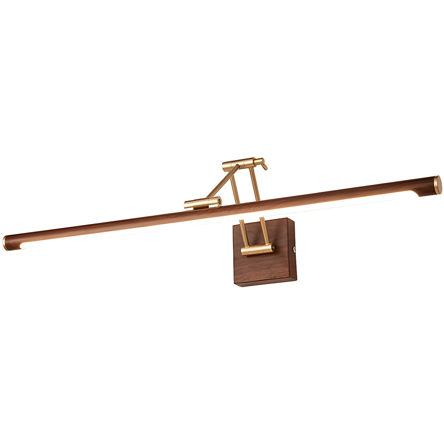 Walnut Color Linear Adjustable Wall Light, Hardwired Wall Sconce, detail 17