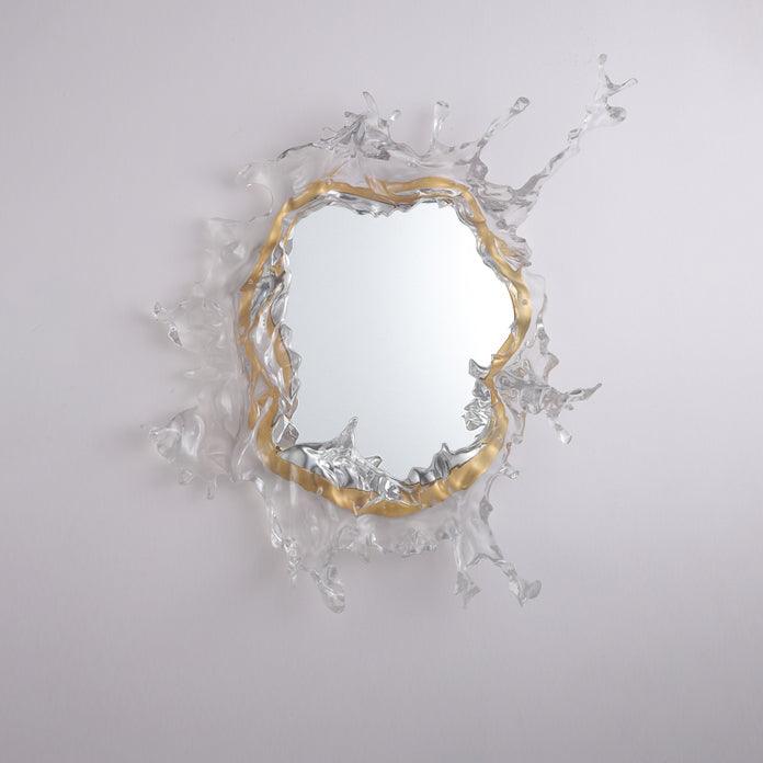 Water Drop Mirror Wall Light, Hardwired Wall Sconce, Stainless steel, Dia 45cm x H 45cm