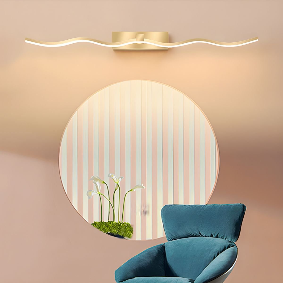 Waveform Linear Wall Light, Hardwired Wall Sconce, detail 5