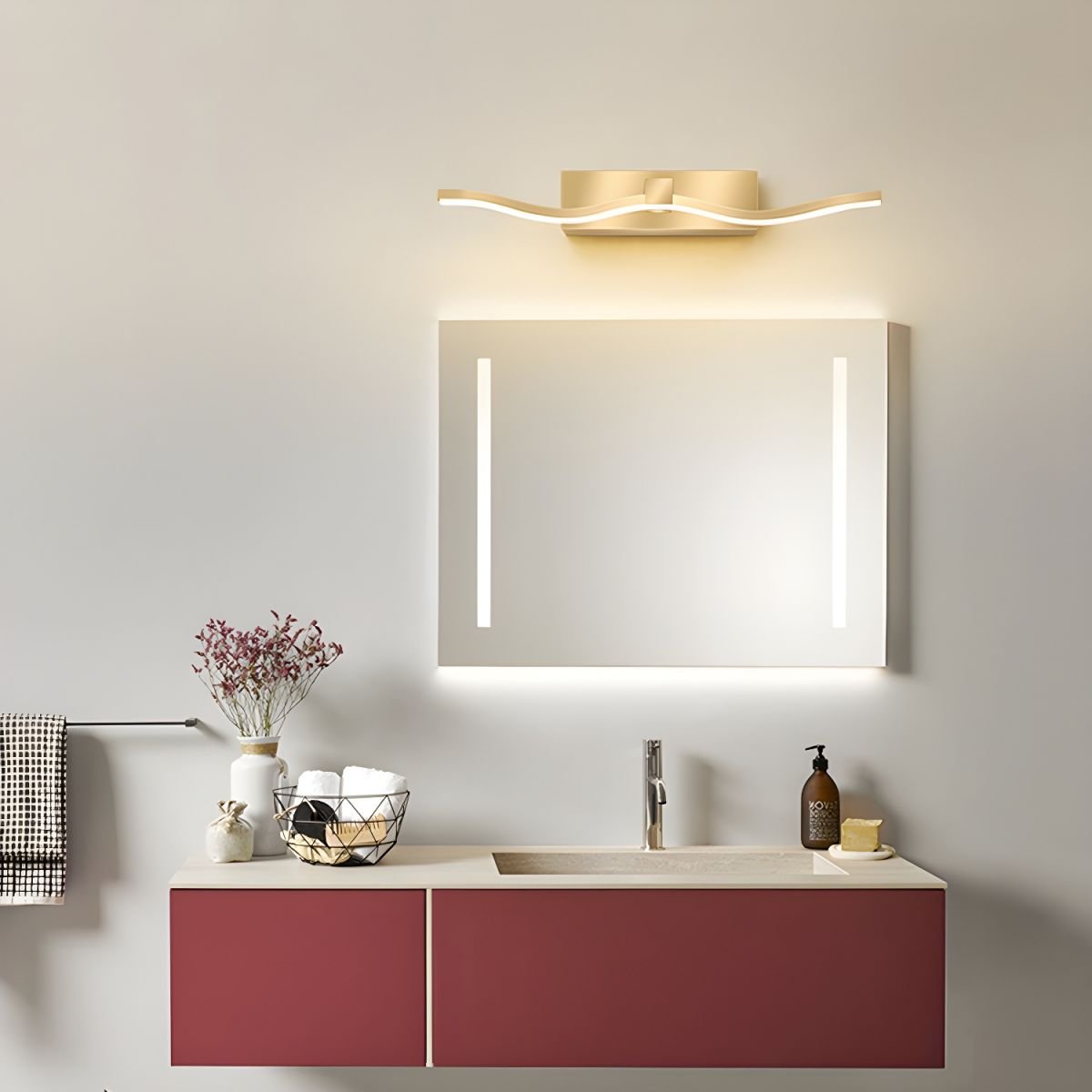 Waveform Linear Wall Light, Hardwired Wall Sconce, detail 4