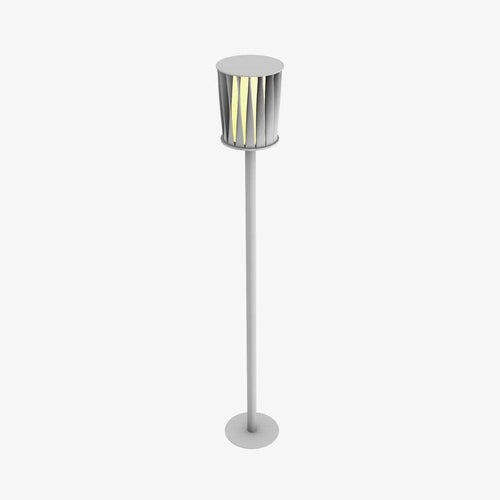 Acrylic White Column Garden Light, Outdoor Wall Light, Aluminum, ∅ 7.9″ x H 59″