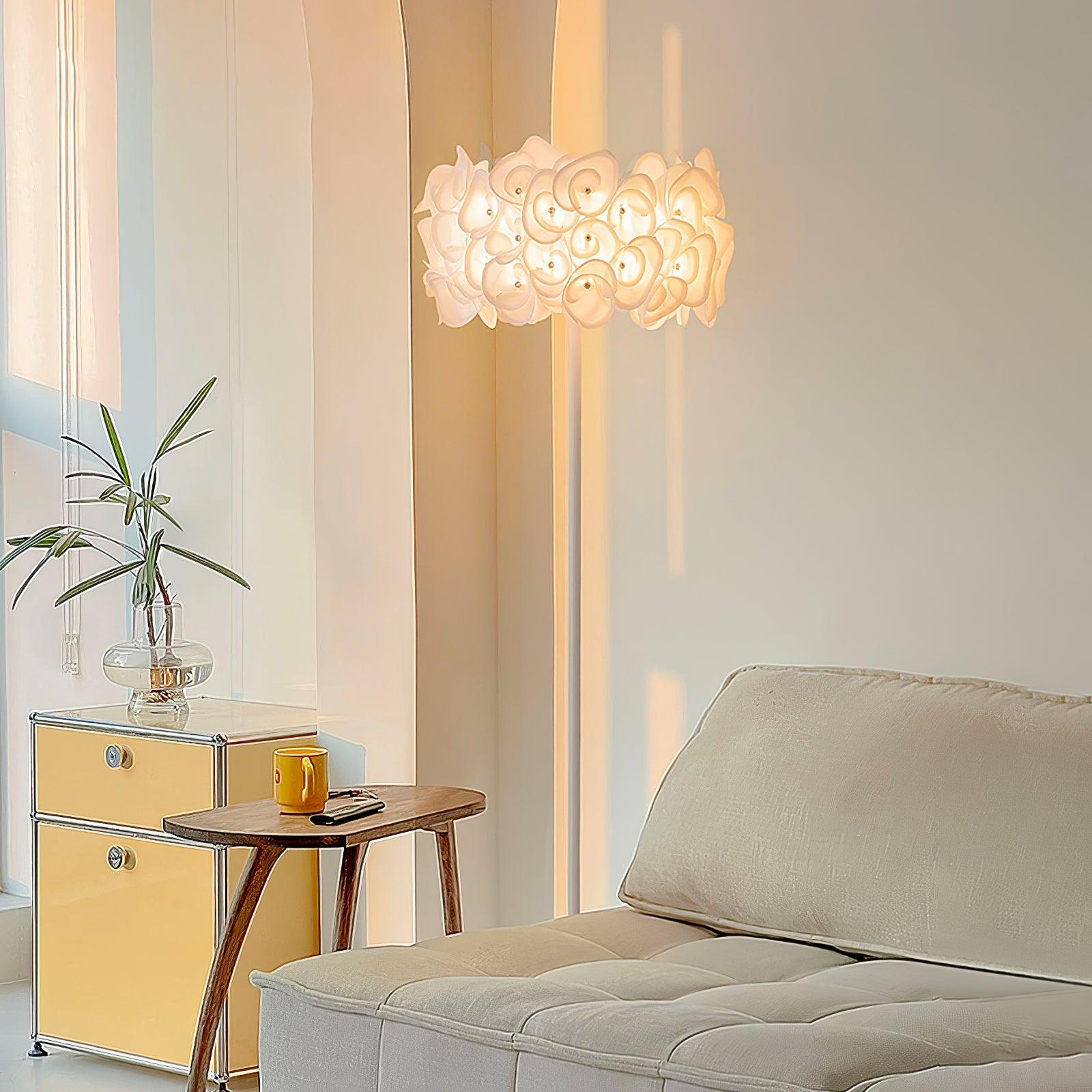 White Hydrangea Floor Light, Floor Lamp, detail 2