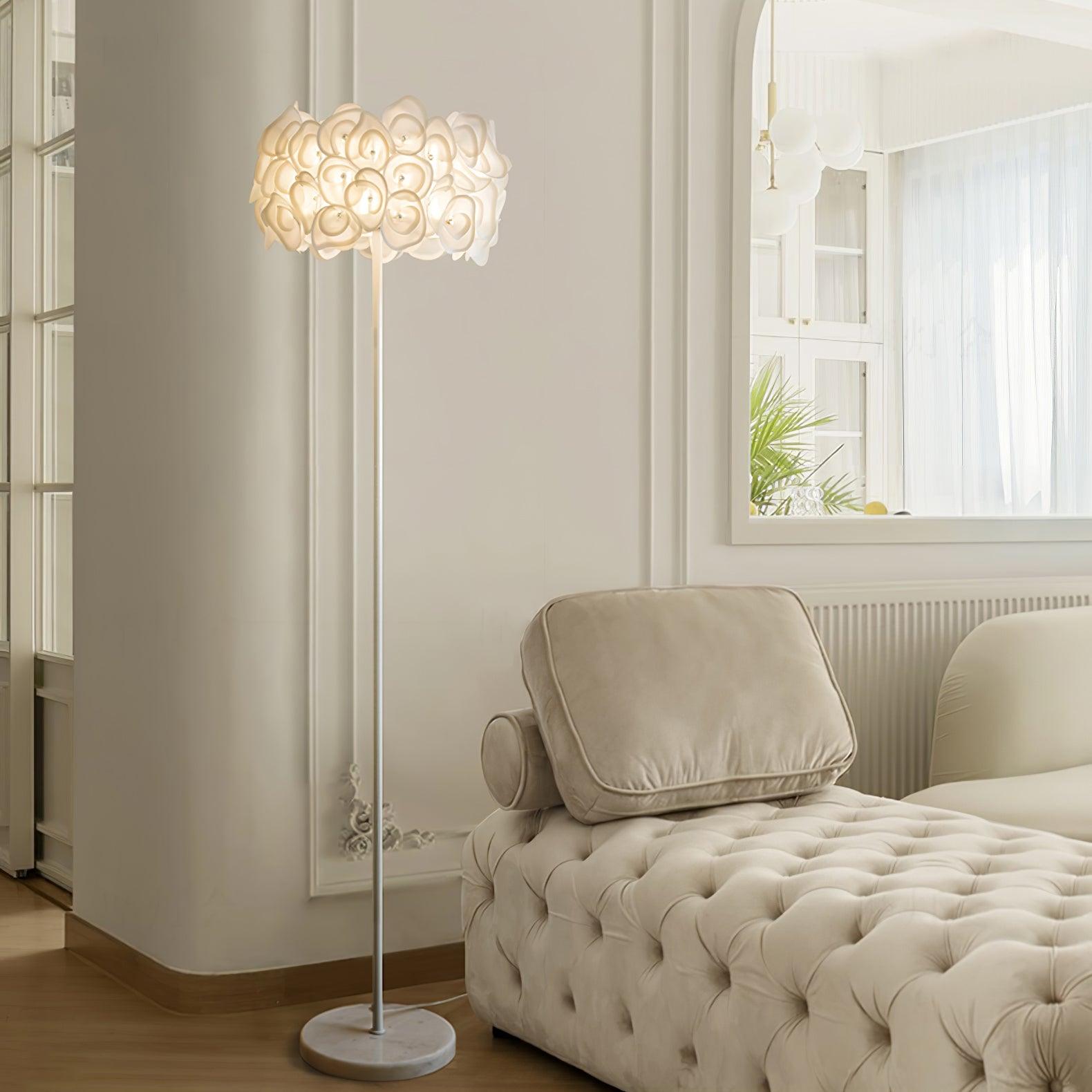 White Hydrangea Floor Light, Floor Lamp, detail 4