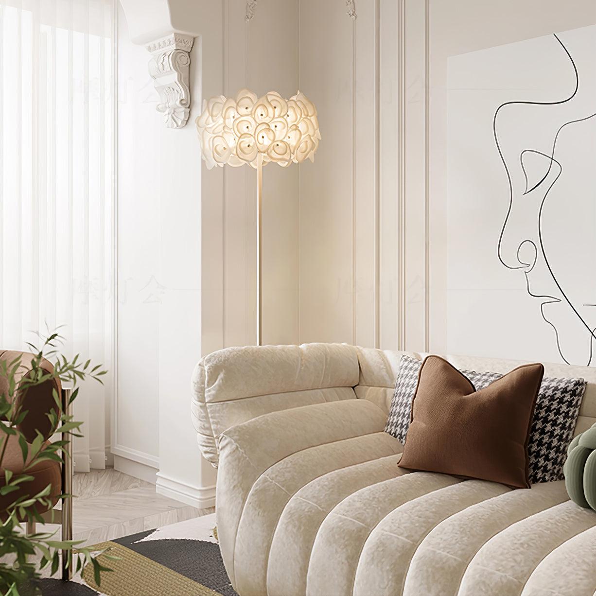 White Hydrangea Floor Light, Floor Lamp, detail 3