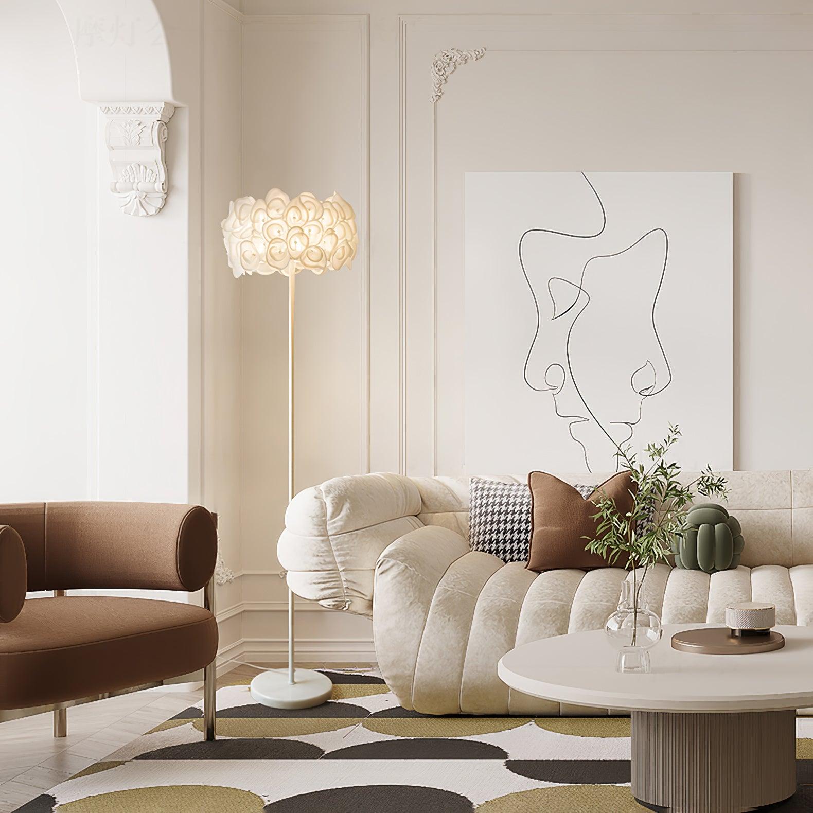 White Hydrangea Floor Light, Floor Lamp, detail 5