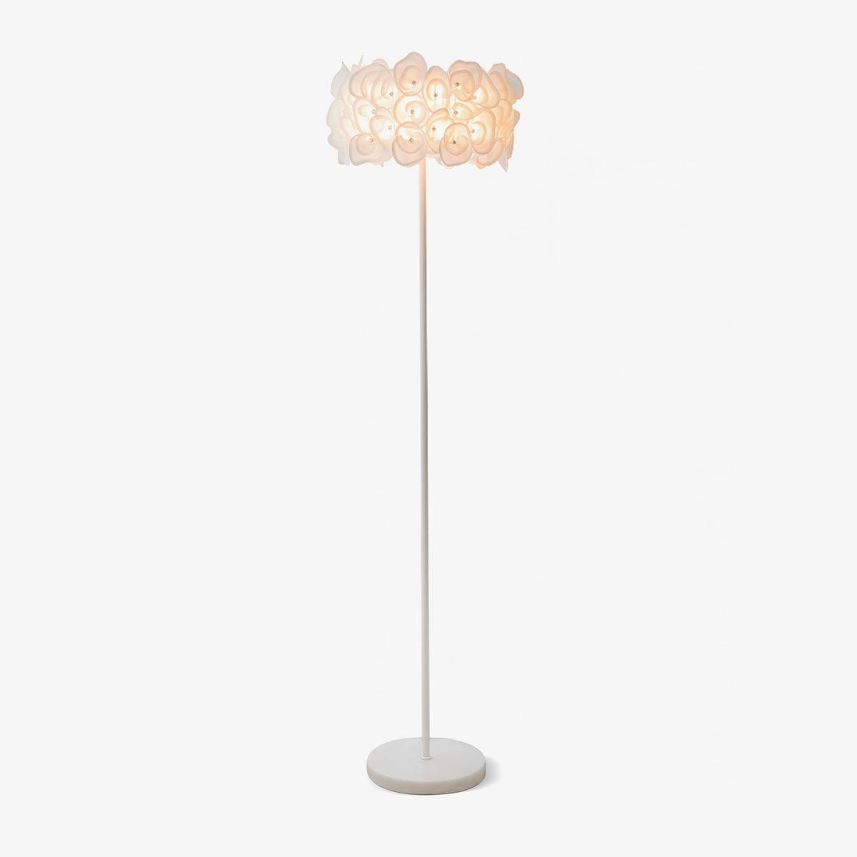 White Hydrangea Floor Light, Floor Lamp, Metal, ∅ 17.7″ x H 72.4″