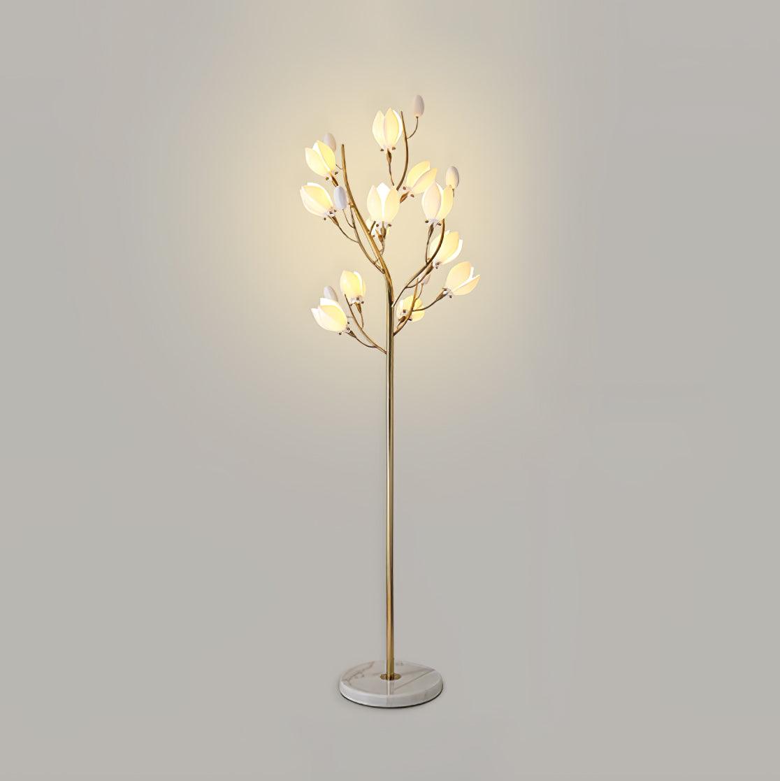 White Porcelain Magnolia Floor Light, Floor Lamp, detail 5