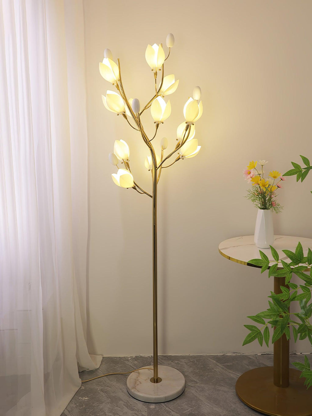 Porcelain Magnolia Floor Light, Floor Lamp, detail 11