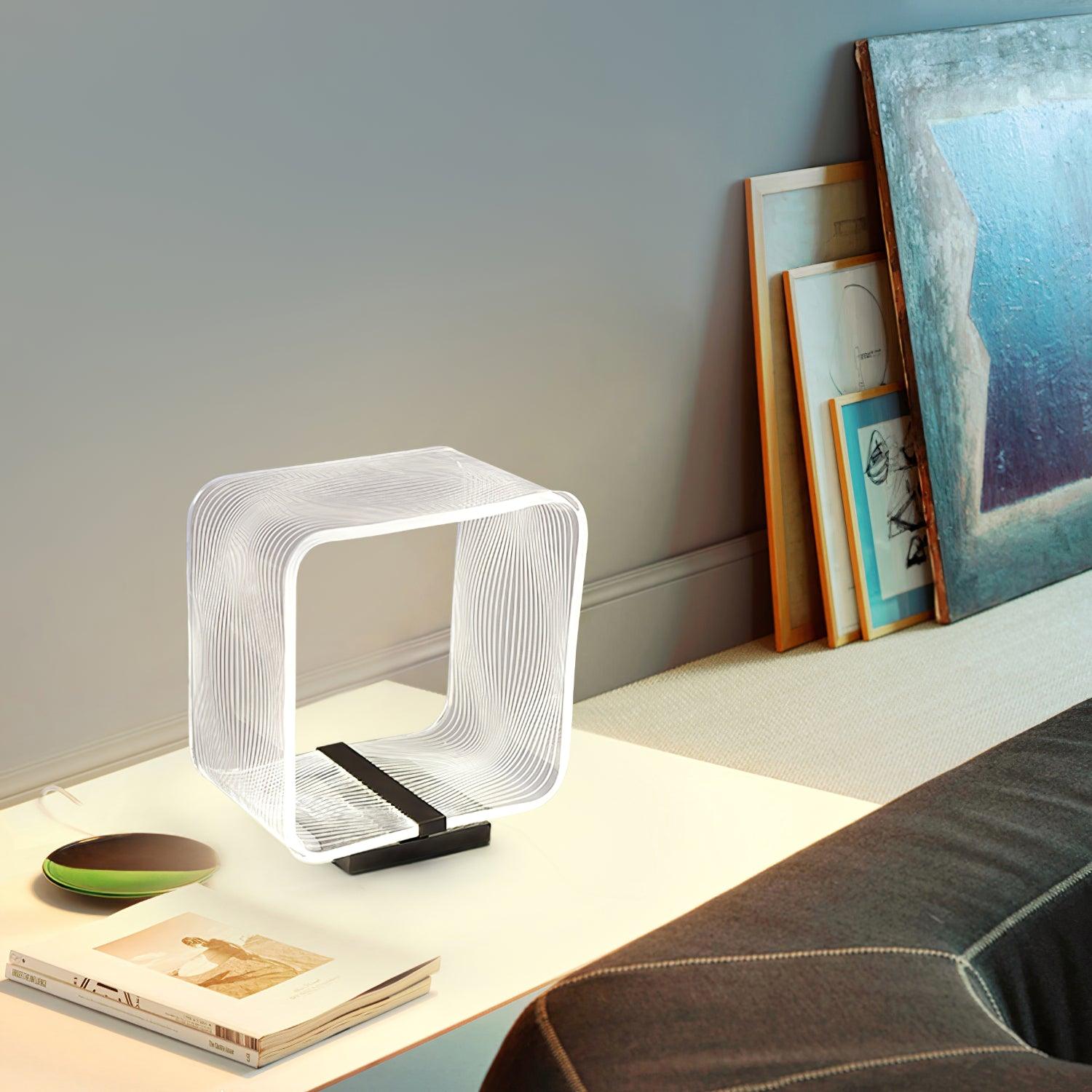 Wire Cube Table Light, Bedside Table Lamp, detail 4
