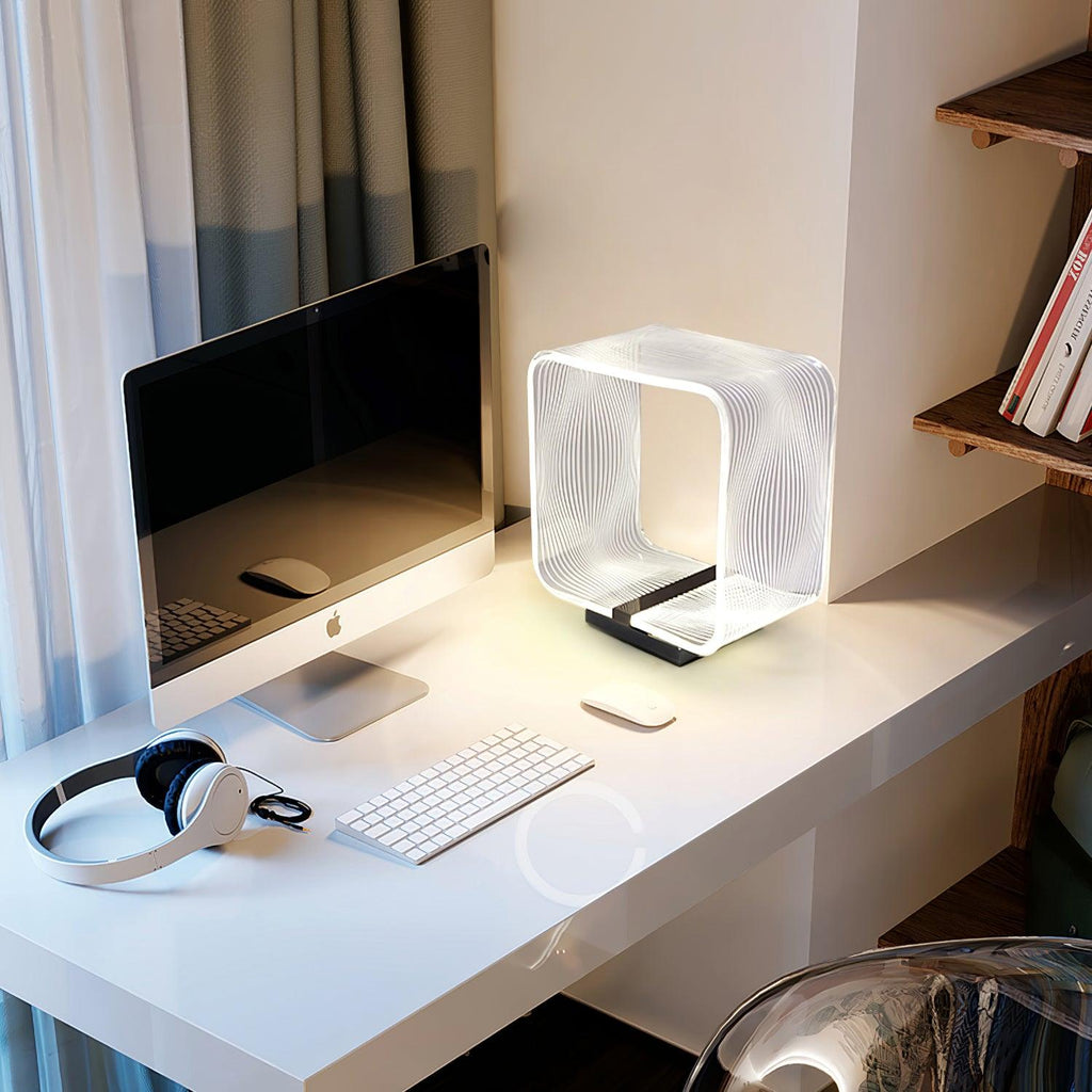 Wire Cube Table Light, Bedside Table Lamp, detail 9