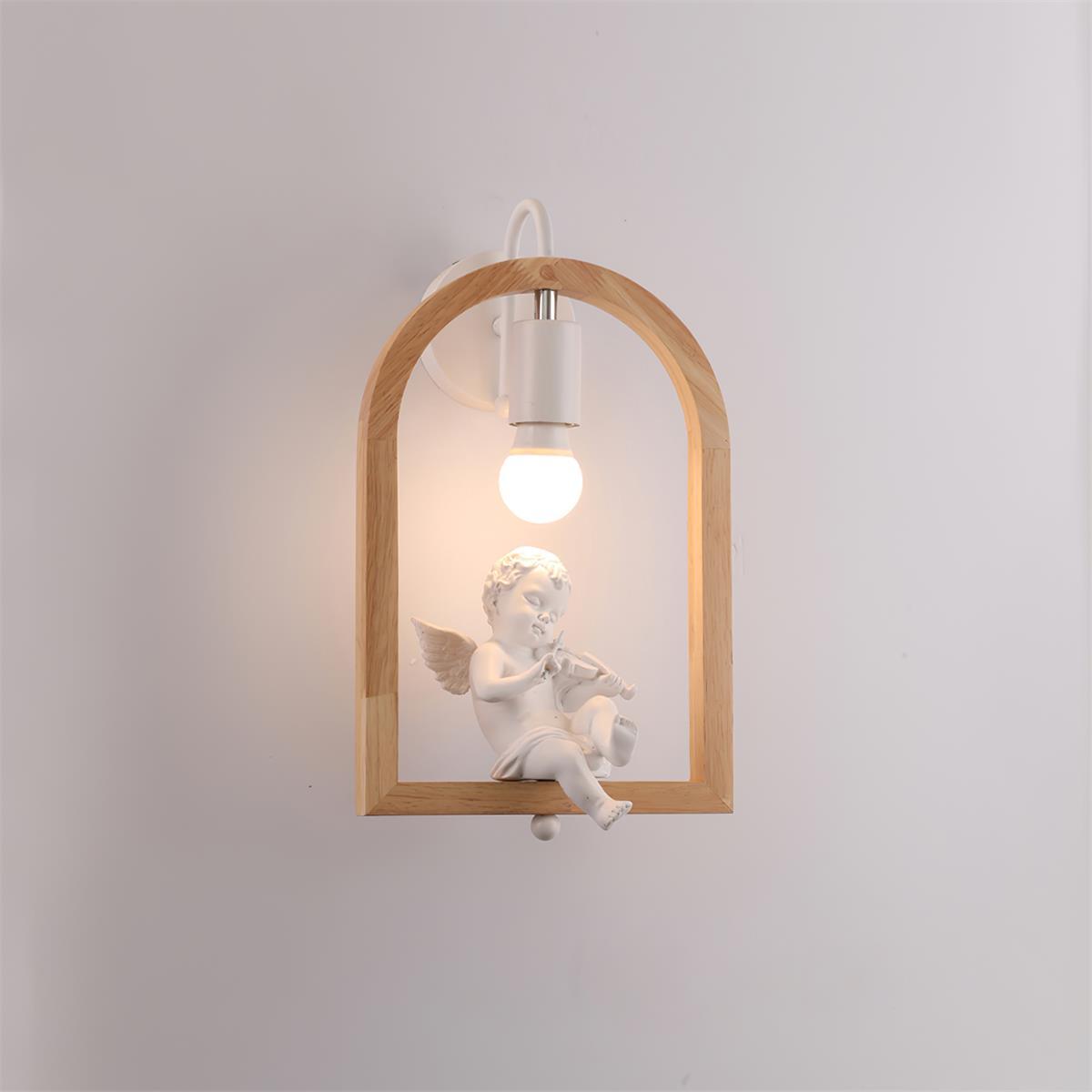 Wood Bird Resin Wall Light, Bedroom Wall Sconce, detail 6