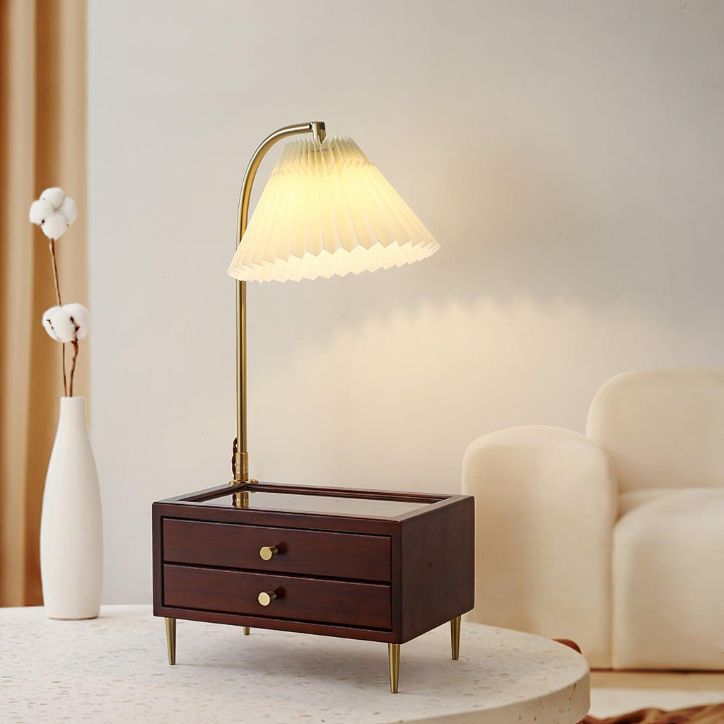 Wood Drawer Table Light, Bedside Table Lamp, detail 4