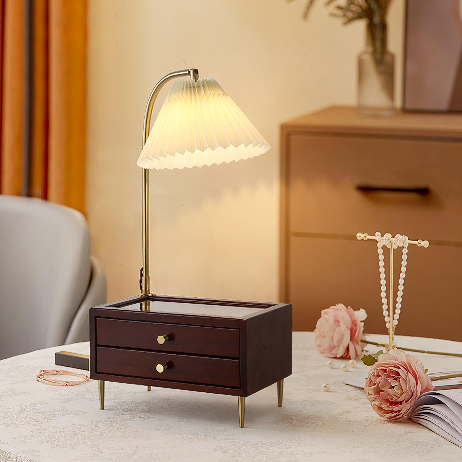Wood Drawer Table Light, Bedside Table Lamp, detail 3