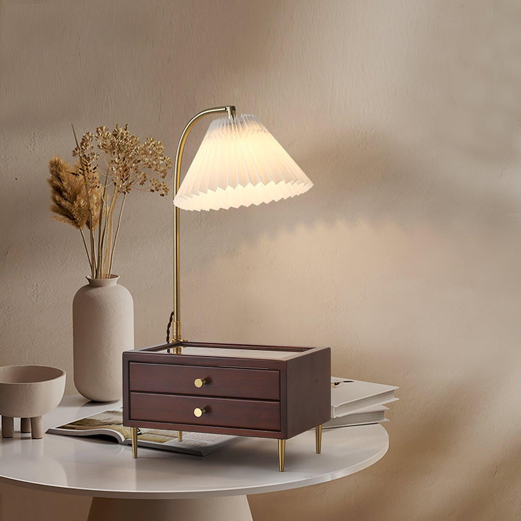 Wood Drawer Table Light, Bedside Table Lamp, detail 5