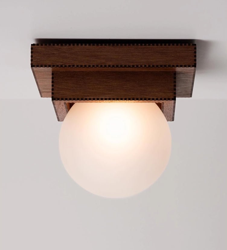 Wood Layered Globe Wall Light, Hardwired Wall Sconce, detail 7