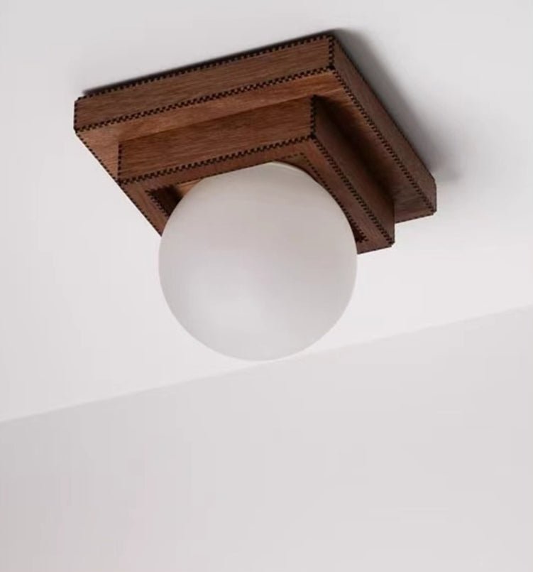 Wood Layered Globe Wall Light, Hardwired Wall Sconce, detail 8