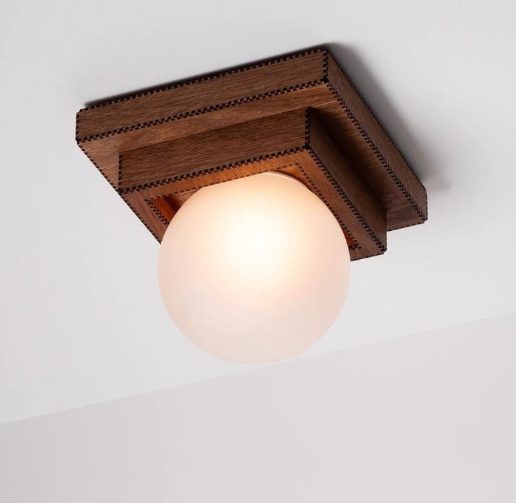 Wood Layered Globe Wall Light, Hardwired Wall Sconce, detail 10