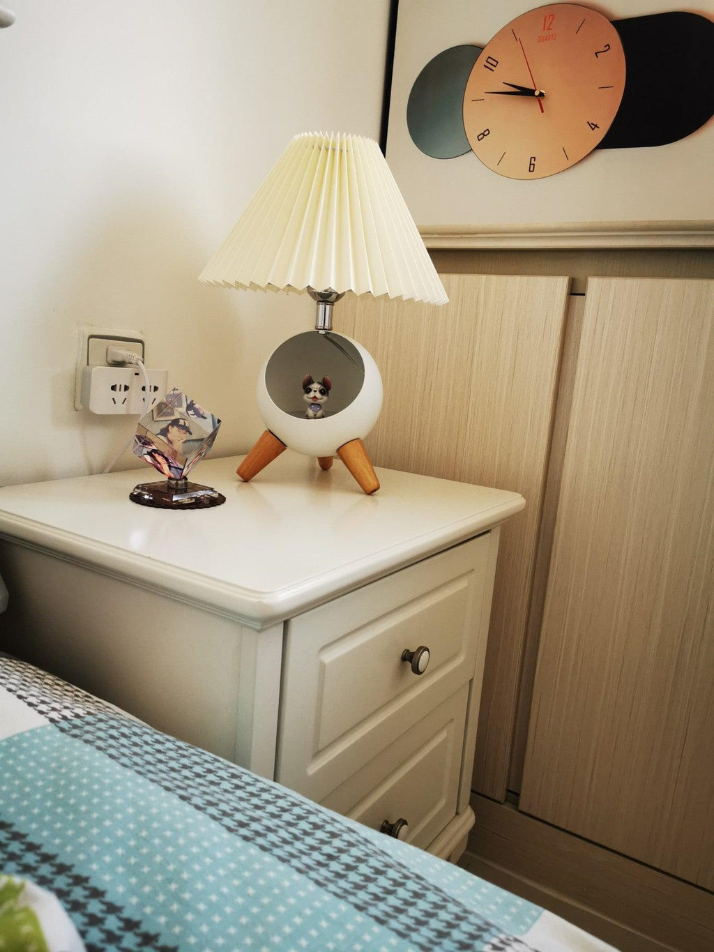 Wood Small Table Light, Bedside Table Lamp, detail 12