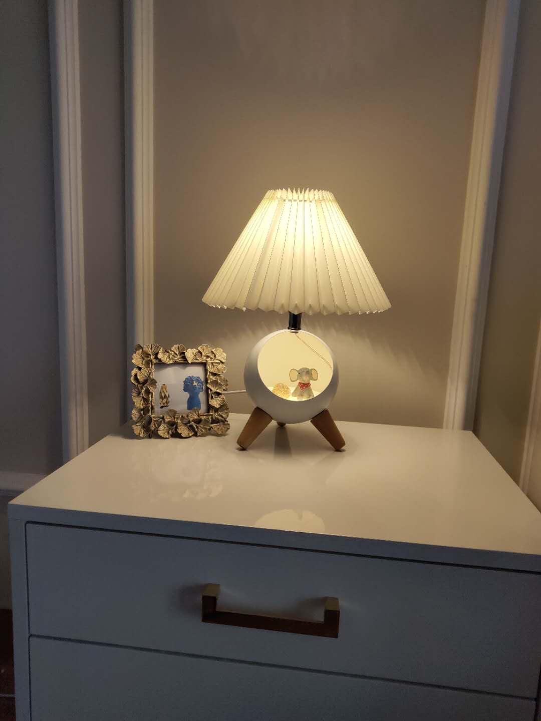 Wood Small Table Light, Bedside Table Lamp, detail 15