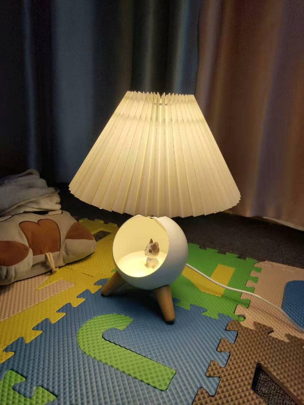Wood Small Table Light, Bedside Table Lamp, detail 16