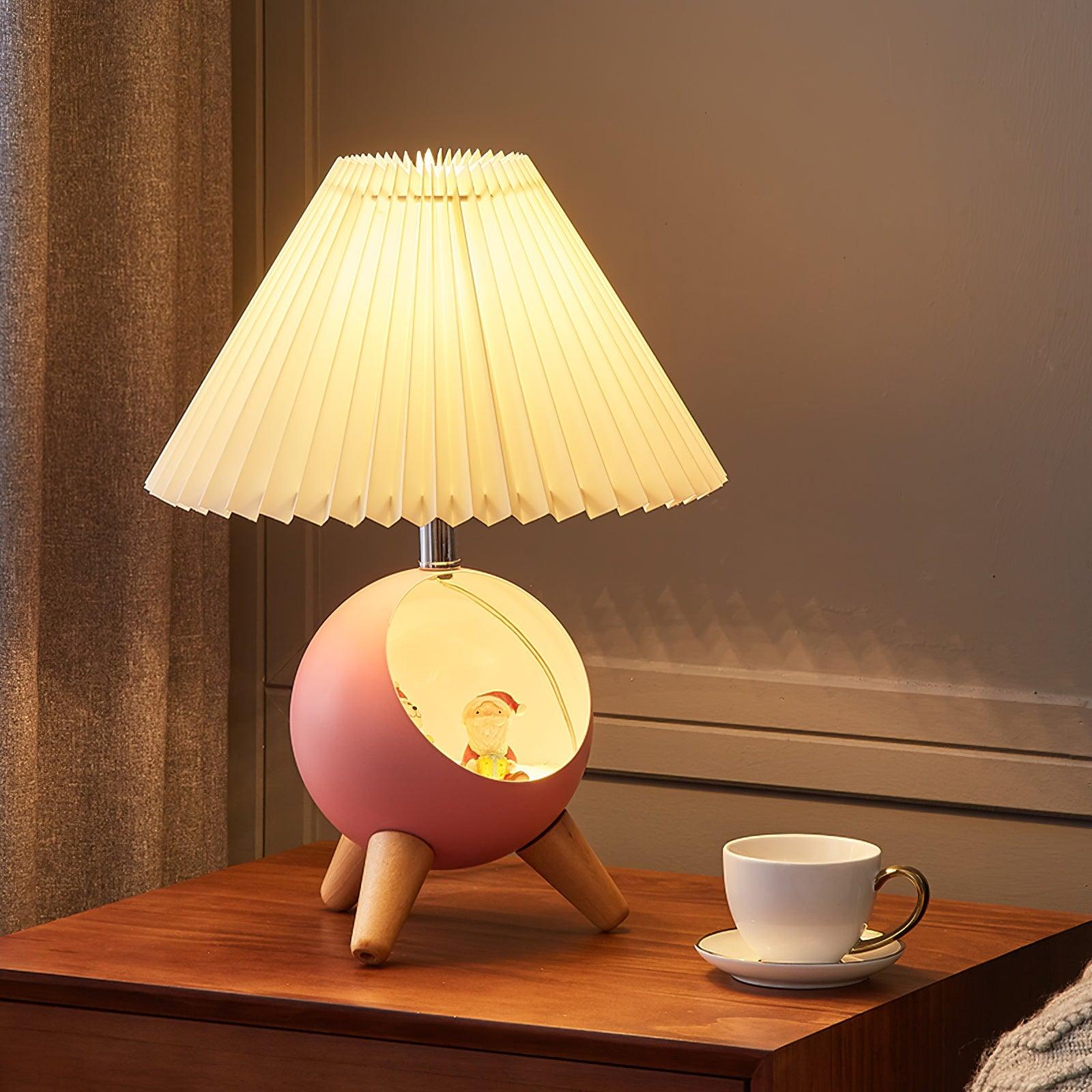 Wood Small Table Light, Bedside Table Lamp, detail 2