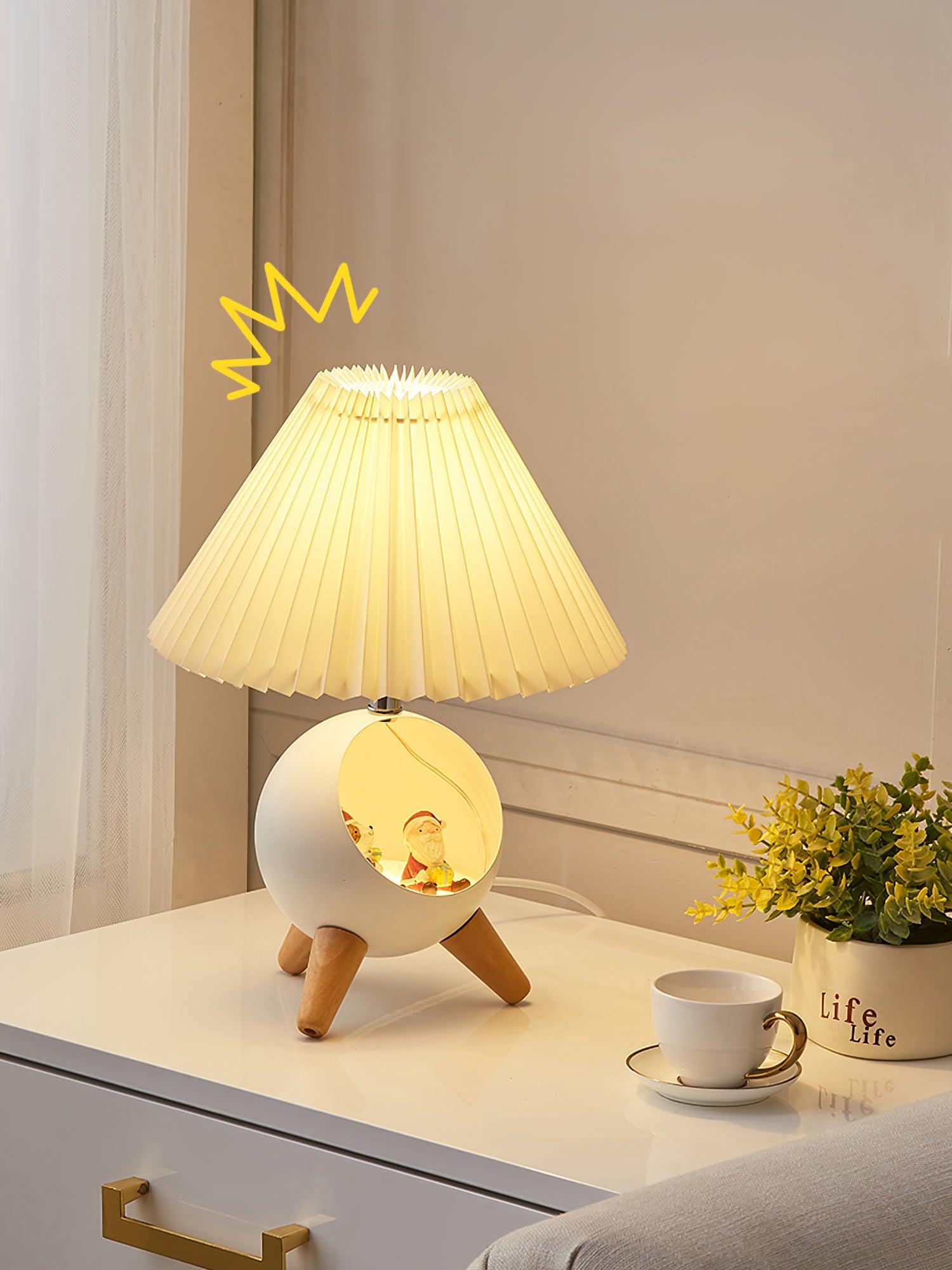 Wood Small Table Light, Bedside Table Lamp, detail 8