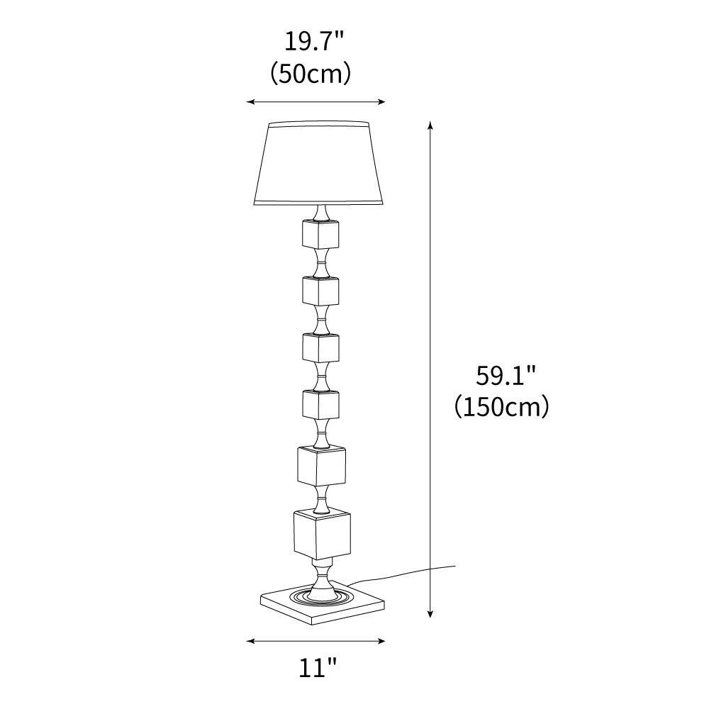Wooden Square Stack Floor Light 19.7", Floor Lamp, detail 3