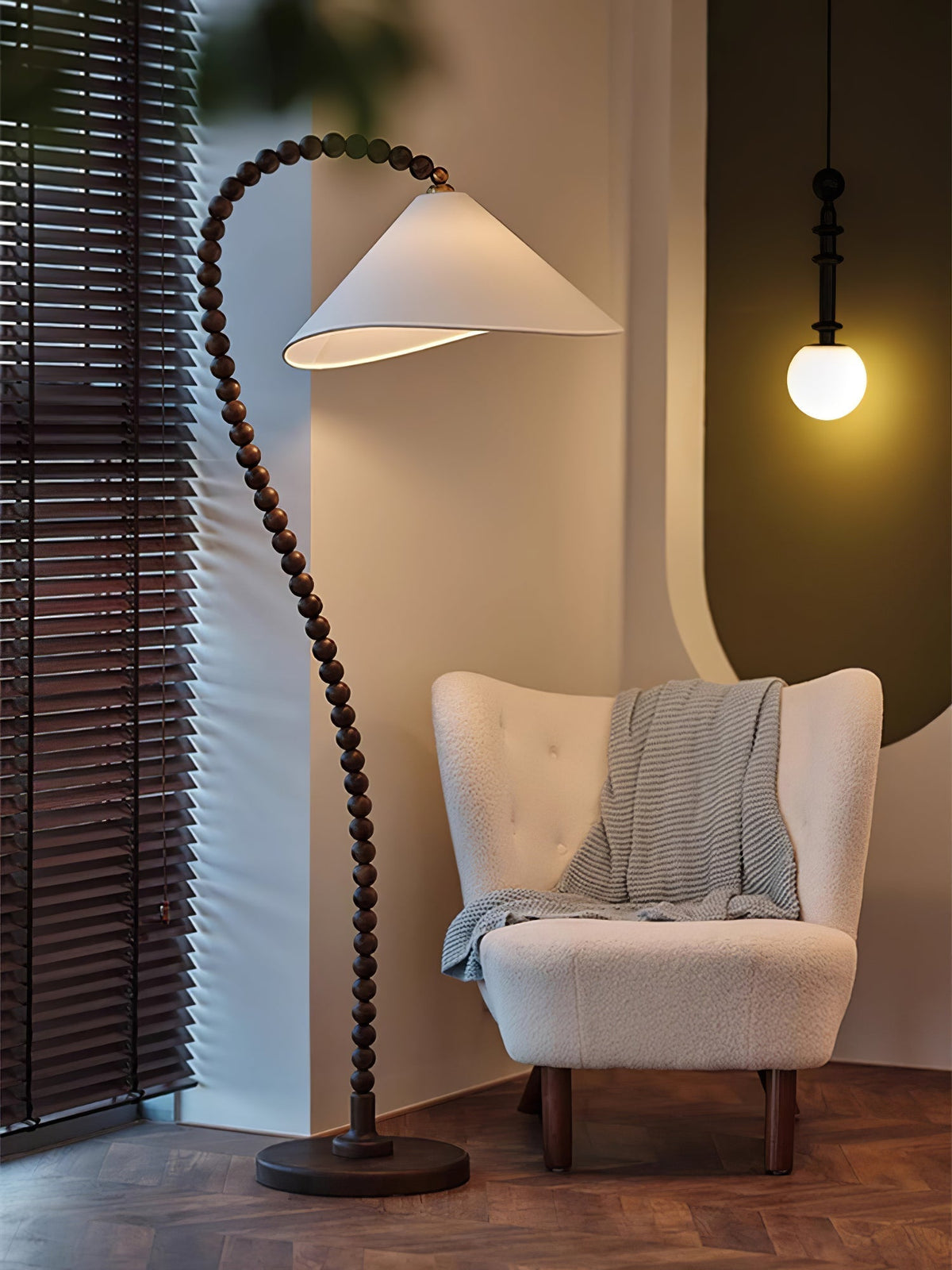 Wooden Bead Floor Light, Floor Lamp, detail 20