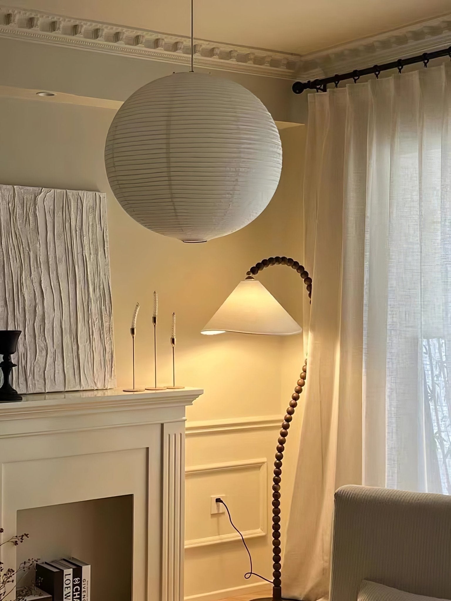 Wooden Bead Floor Light, Floor Lamp, detail 8