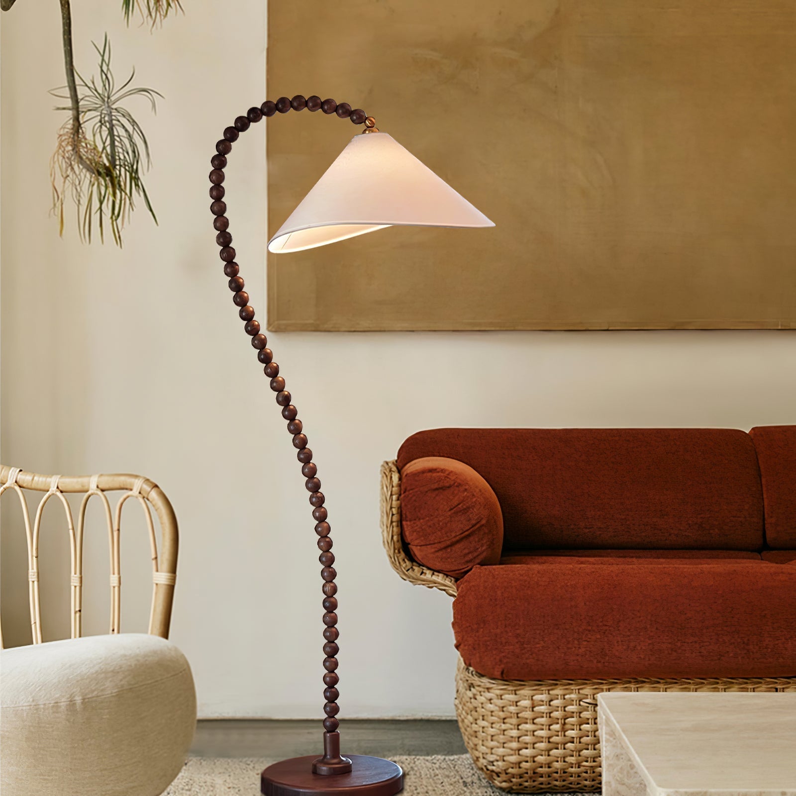 Wooden Bead Floor Light, Floor Lamp, detail 2