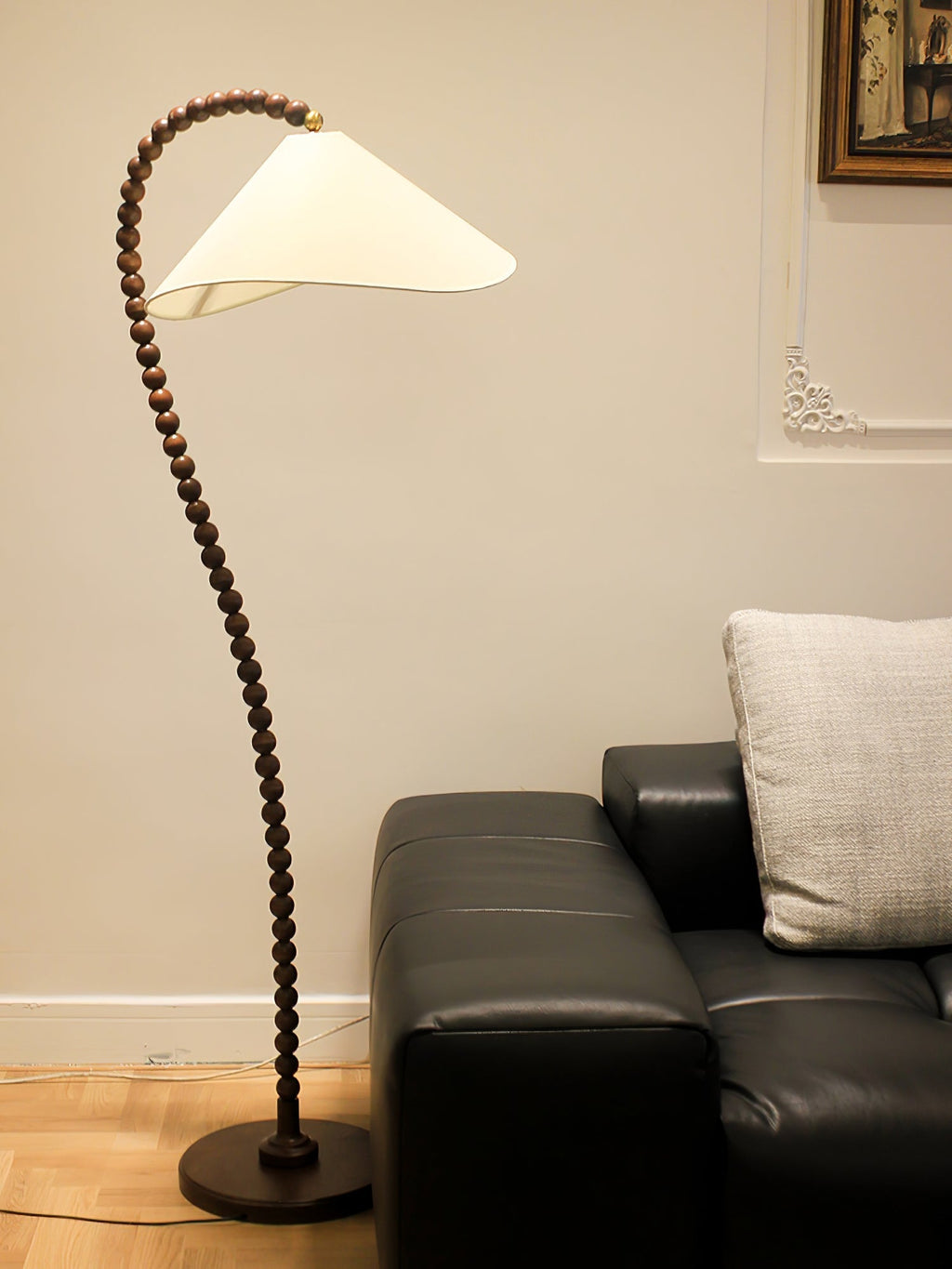 Wooden Bead Floor Light, Floor Lamp, detail 5