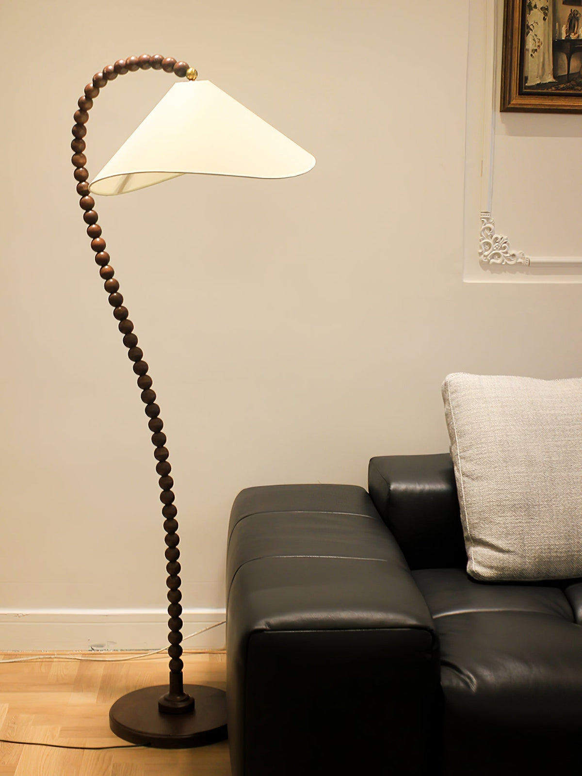 Wooden Bead Floor Light, Floor Lamp, detail 5