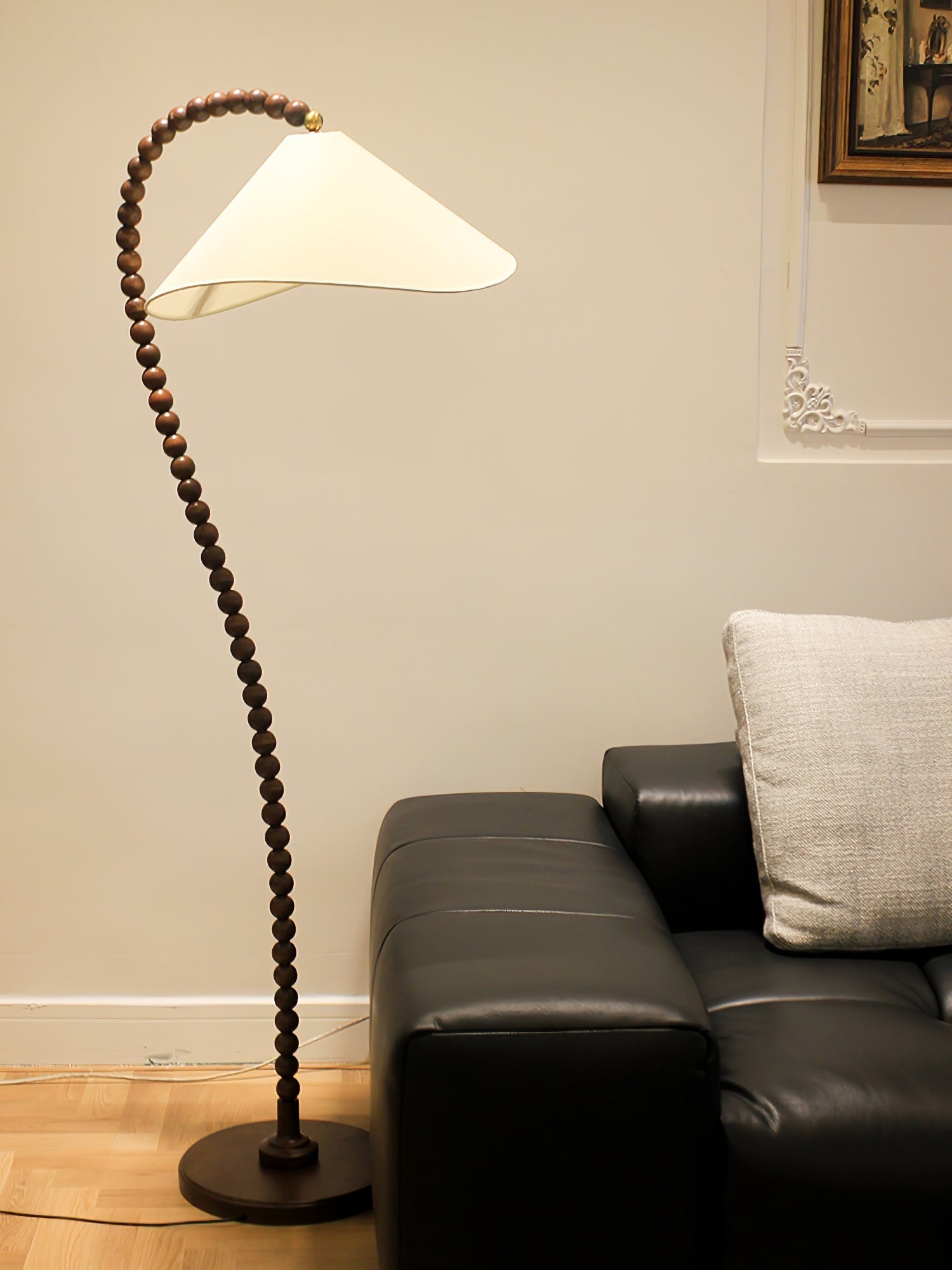 Wooden Bead Floor Light, Floor Lamp, detail 5