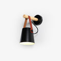 Wooden Conical Wall Light - ∅ 5.1″ x H 8.7″ Metal, Hardwired Wall Sconce