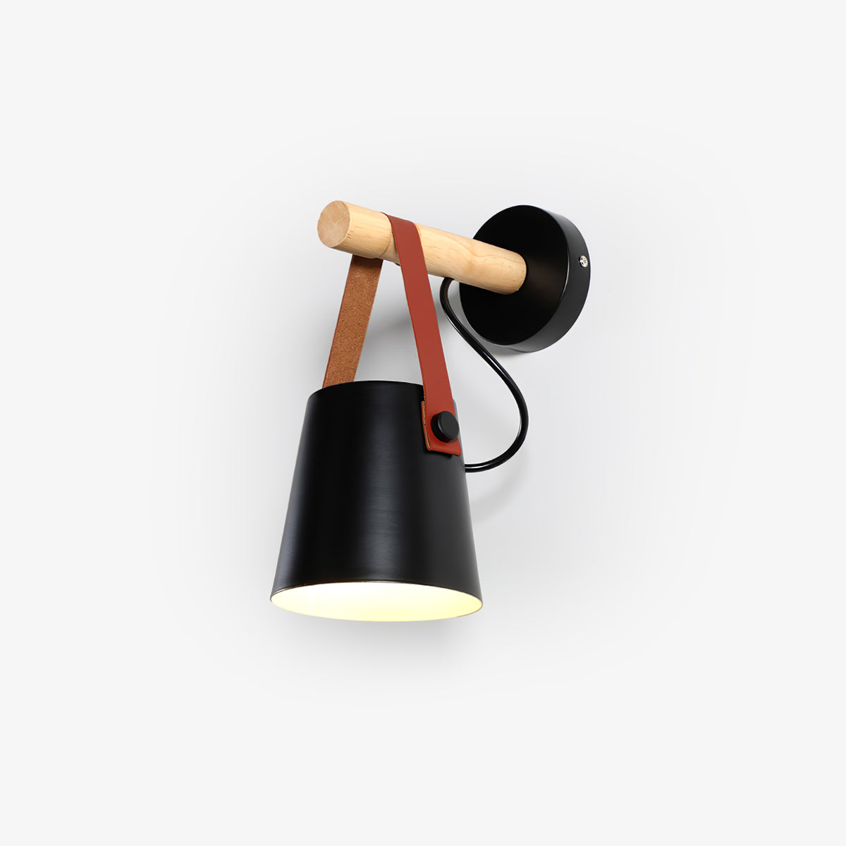 Wooden Conical Wall Light - ∅ 5.1″ x H 8.7″ Metal, Hardwired Wall Sconce