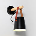Wooden Conical Wall Light - Dia 13cm x H 22cm Metal, Hardwired Wall Sconce